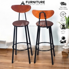 Ghế Quầy Bar Có Tựa Cao 60 Hoặc 75cm Tùy Chọn – Ghế Bar Dùng Cho Quán Cafe, Chụp Ảnh Studio, Nấu Ăn | Nội Thất Anh Hoàng