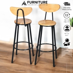 Ghế Quầy Bar Có Tựa Cao 60 Hoặc 75cm Tùy Chọn – Ghế Bar Dùng Cho Quán Cafe, Chụp Ảnh Studio, Nấu Ăn | Nội Thất Anh Hoàng