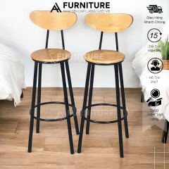 Ghế Quầy Bar Có Tựa Cao 60 Hoặc 75cm Tùy Chọn – Ghế Bar Dùng Cho Quán Cafe, Chụp Ảnh Studio, Nấu Ăn | Nội Thất Anh Hoàng