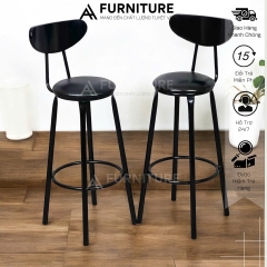 Ghế Quầy Bar Có Tựa Cao 60 Hoặc 75cm Tùy Chọn – Ghế Bar Dùng Cho Quán Cafe, Chụp Ảnh Studio, Nấu Ăn | Nội Thất Anh Hoàng