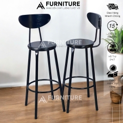 Ghế Quầy Bar Có Tựa Cao 60 Hoặc 75cm Tùy Chọn – Ghế Bar Dùng Cho Quán Cafe, Chụp Ảnh Studio, Nấu Ăn | Nội Thất Anh Hoàng