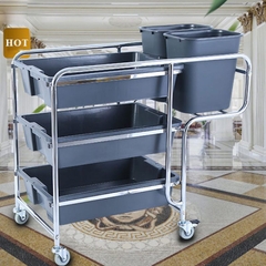 Xe Dọn Bàn 3 Tầng Khung Inox 110
