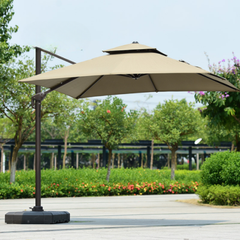 Ô Dù Ngoài Trời 3m Lệch Tâm Vuông Khung Nhôm
