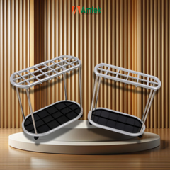 Giá Treo Ô Nhựa Khung Inox Trắng – Loại 21 Lỗ & 12 Lỗ