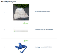 Bộ lau sàn ướt cán nhôm IPC