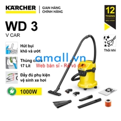 Máy hút bụi khô và ướt Karcher WD 3 V Car (New 2022) dòng máy cải tiến của máy hút bụi xe hơi WD 3 Car