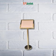 Bảng Welcome Inox Mạ Vàng Mặt Nghiêng A4 và Bảng Welcome Inox Trắng Mặt Nghiêng A4