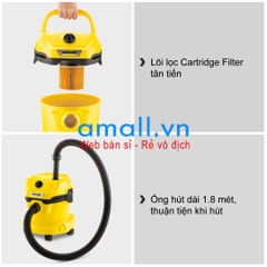 Máy hút bụi khô và ướt Karcher WD 2 PLUS V Chính hãng - Giá rẻ - Bảo hành chính hãng - Giao hàng toàn quốc