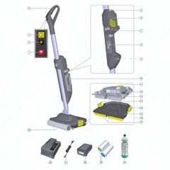 Máy chà sàn liên hợp không dây Karcher BR 30/1 C Bp Pack chính hãng