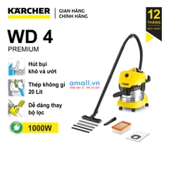 Máy Hút Bụi Khô Và Ướt Karcher WD 4 Premium - Hàng chính hãng thương hiệu của Đức