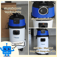 Máy hút bụi khô/ ướt Amtek AT-301P NEW