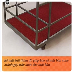 Xe Đẩy Dọn Bàn Thép Sơn Tĩnh Điện