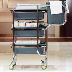 Xe Dọn Bàn 3 Tầng Khung Inox 77