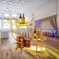 Xe Đẩy Phục Vụ Rượu Mạ Vàng