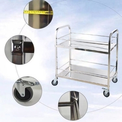 Xe Đẩy Inox 2 Tầng D75, D85, D95