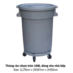 Thùng rác tròn dùng cho nhà bếp 168 lít