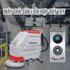 Máy chà sàn liên hợp đẩy tay , Điện áp 24V, Công suất 1050W, Model: AT-W1