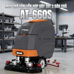 Máy chà sàn liên hợp đẩy tay 2 mâm chà, Điện áp 24V, Công suất 1400W, AT-660S