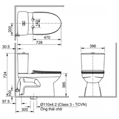 BỒN CẦU INAX - C-514VMN