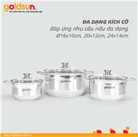 Bộ nồi inox 5 đáy Goldsun GPS1725