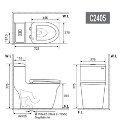 BỒN CẦU DK - C2405 NẮP ĐÓNG ÊM