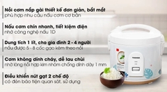 Nồi cơm nắp gài Toshiba 1 lít RC-10JH2PV(B)