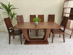 Bộ bàn ghế ăn gỗ sồi 6 ghế 1M6 chân chữ U cao cấp TT735