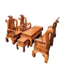 Bộ Bàn ghế tần hương đá BN cột 12 cột liền KT3CM