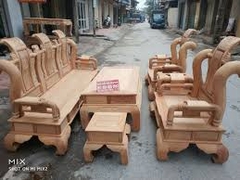 Bộ bàn ghế tần hương đá BN cột 14 3CM cột liền