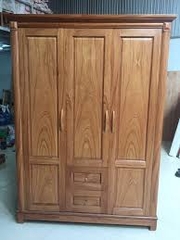 Tủ áo 3 gỗ Veneer hương xám 3 cánh hậu tech LA4700