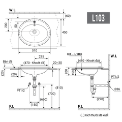 CHẬU LAVABO DK - ĐẶT DƯƠNG 1.103
