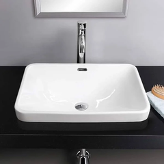 CHẬU LAVABO ĐẶT DƯƠNG TEADY - 127 BÁN ÂM CHỮ NHẬT