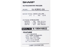 Tủ lạnh Sharp Inverter 253 lít SJ-X281E-DS