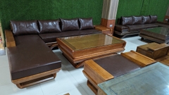 Bàn ghế Sofa góc Liền thuyền 4CM gỗ sồi TX1500 hàng đặt