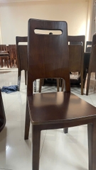 Bộ bàn ghế ăn gỗ sồi bàn chân X 6 ghế New TT760