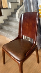 Bộ bàn ghế ăn gỗ sồi bàn 1M8 6 ghế mới bọc da New 15500