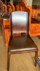 Bộ bàn ghế ăn gỗ sồi bàn 1M8 6 ghế mới bọc da New 15500