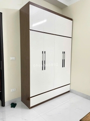 Tủ áo 4 min MDF 2 tầng cao 2M4 New 3 buồng R1m6 M3750