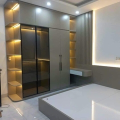 Tủ quần áo MDF phủ melamin cao cấp 2mx2m4 liền góc