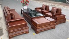 Bộ bàn ghế sofa 2 Văng góc cánh gà gỗ sồi SN-2M5-11500