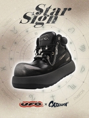 Giày Cat & Sofa UFO Boots All Black Silver