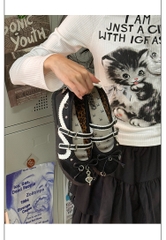 Giày Cat & Sofa Mary Jane Black Suede