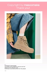 Giày MASOOMAKE Leather Big Head Boots Khaki