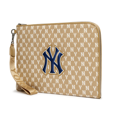 Túi MLB Classic Monogram Jacquard Digital Device Pouch M New York Yankees Beige