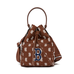 Túi MLB Classic Monogram Jacquard Bucket Bag Boston Red Sox Brown