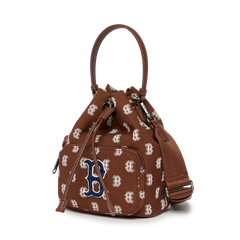 Túi MLB Classic Monogram Jacquard Bucket Bag Boston Red Sox Brown