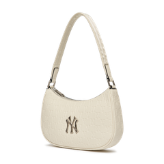 Túi MLB Classic Monogram Embossed Hobo Bag New York Yankees White