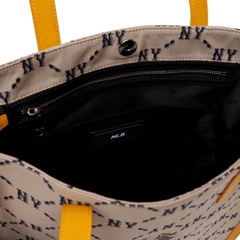 Túi MLB Diamond Monogram Jacquard Tote Bag New York Yankees Beige