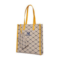 Túi MLB Diamond Monogram Jacquard Tote Bag New York Yankees Beige