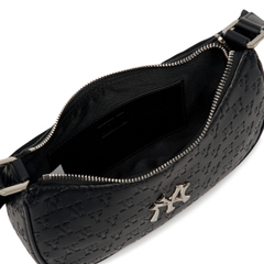 Túi MLB Classic Monogram Embossed Hobo Bag New York Yankees Black